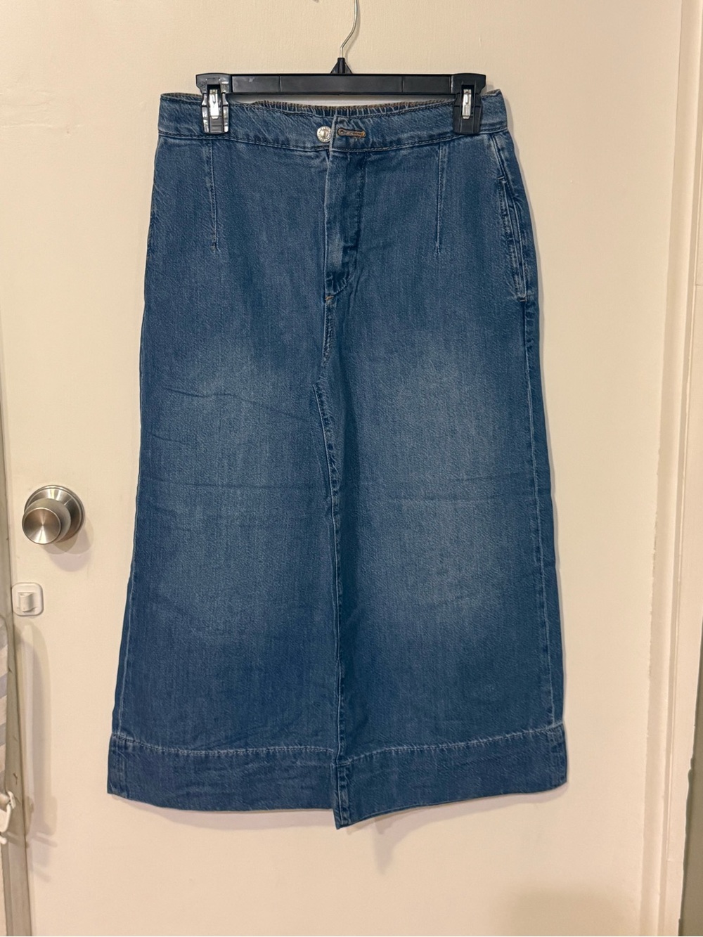 Pilcro Midwash Denim Wide-Leg Pants